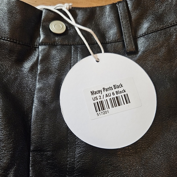 NWT Princess Polly Macey Faux Leather Pants Black Size 2 - Picture 5 of 13